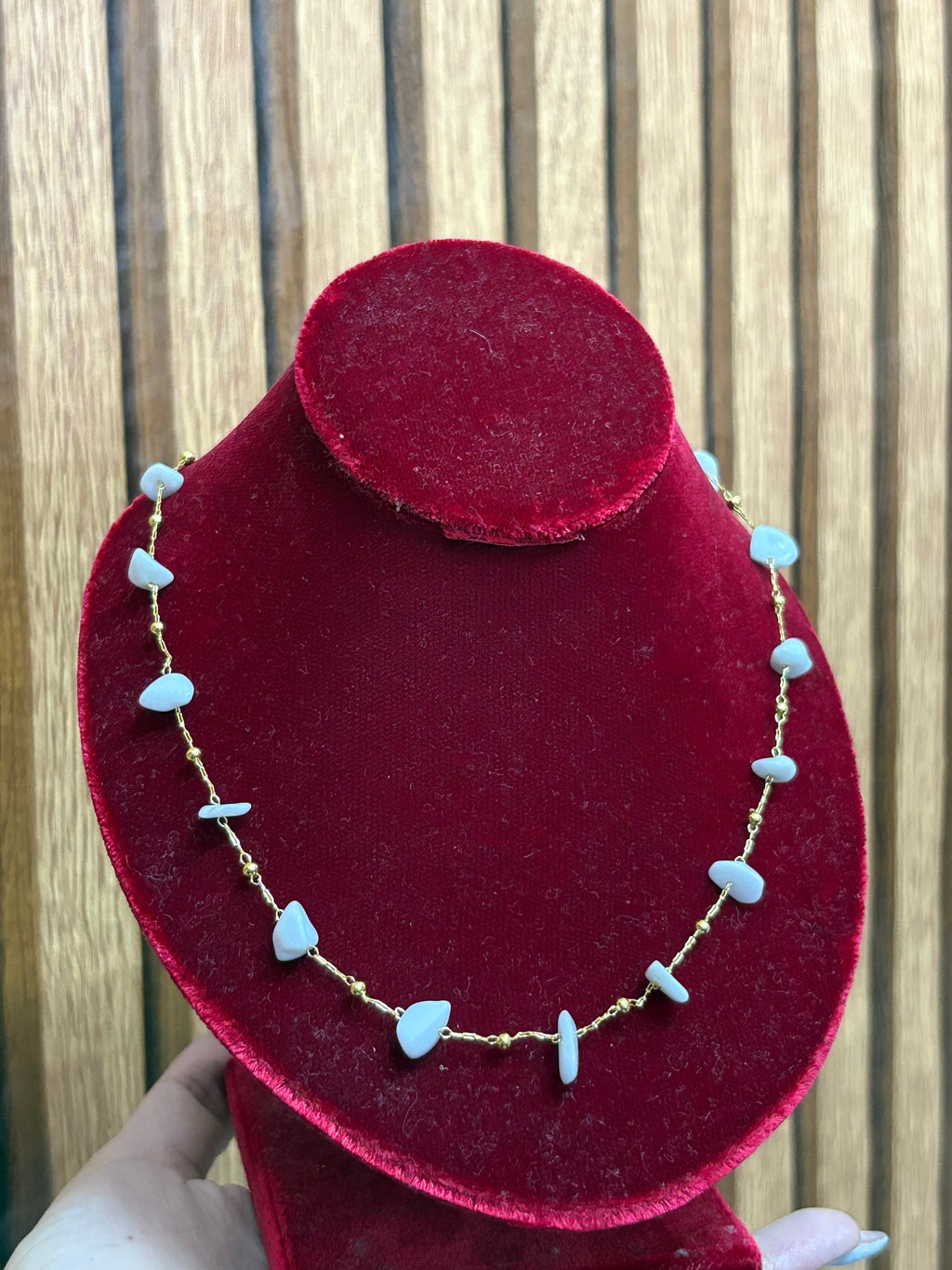 Collar cadena + piedra de río