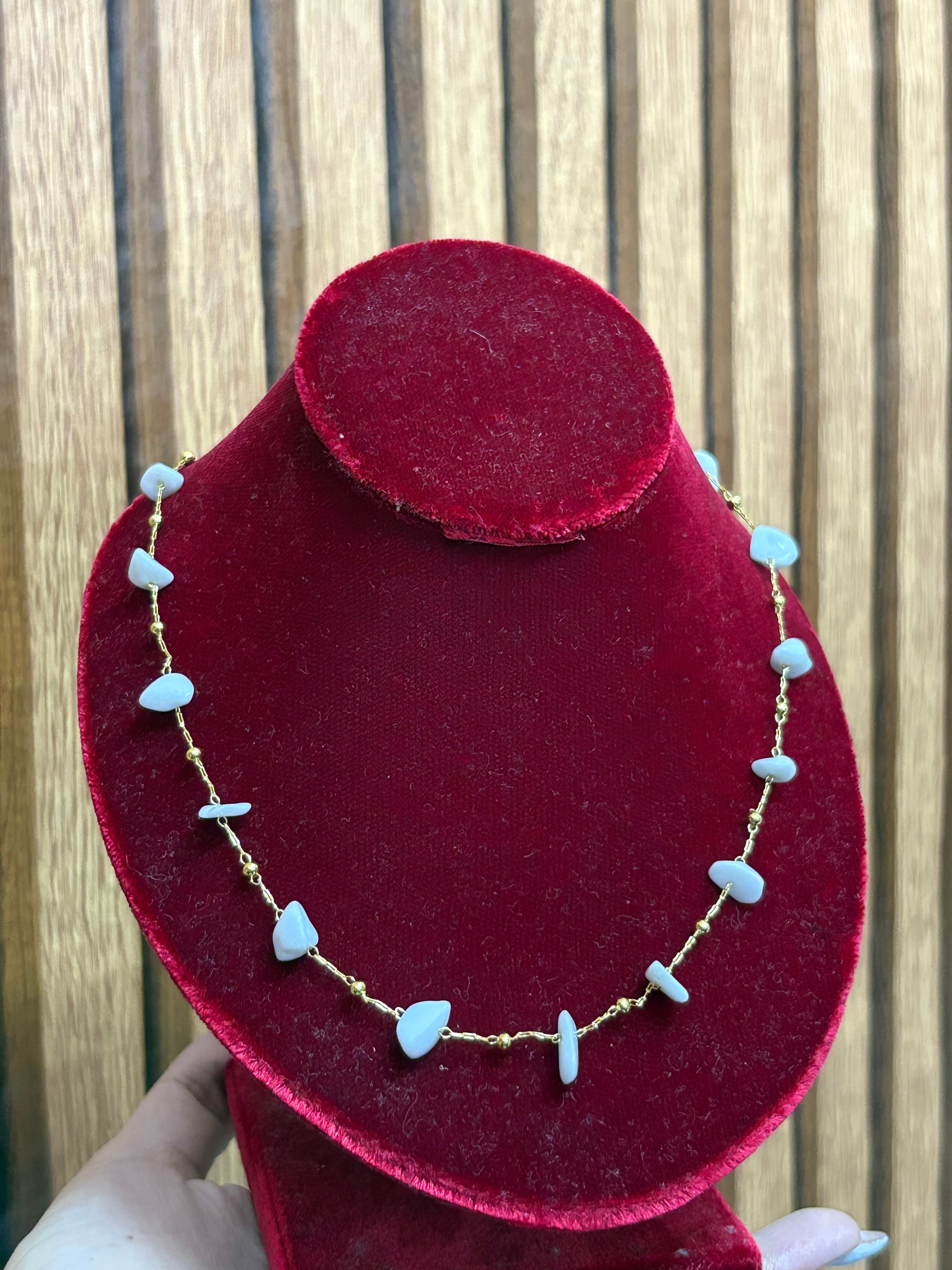 Collar cadena + piedra de río