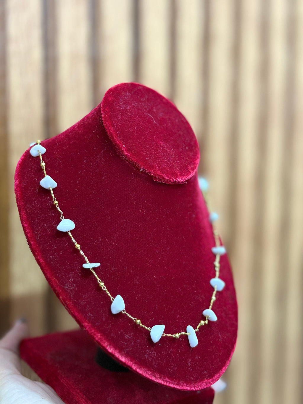 Collar cadena + piedra de río