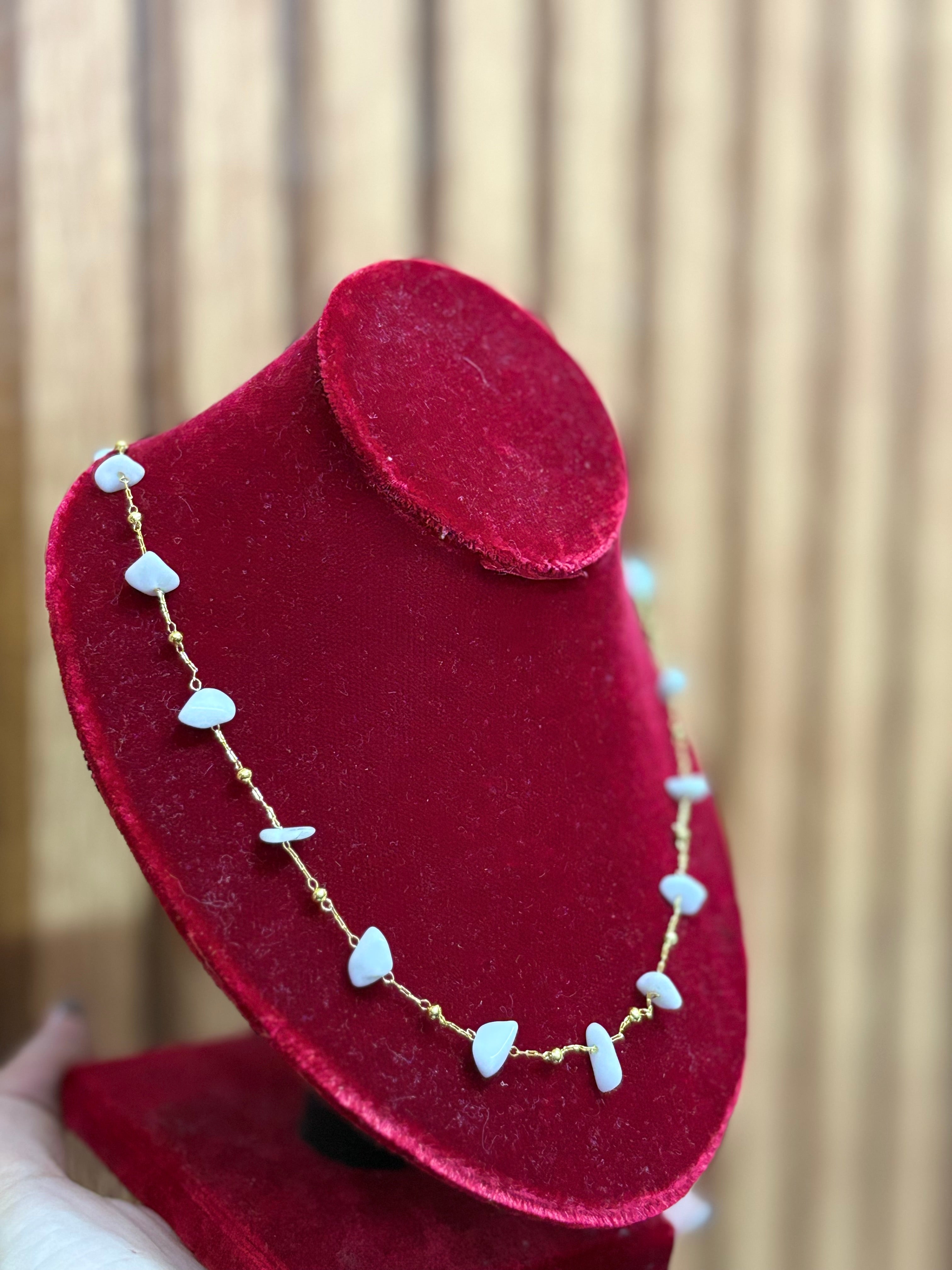 Collar cadena + piedra de río