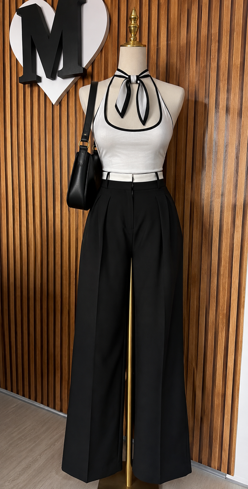 Blusa bicolor halter M
