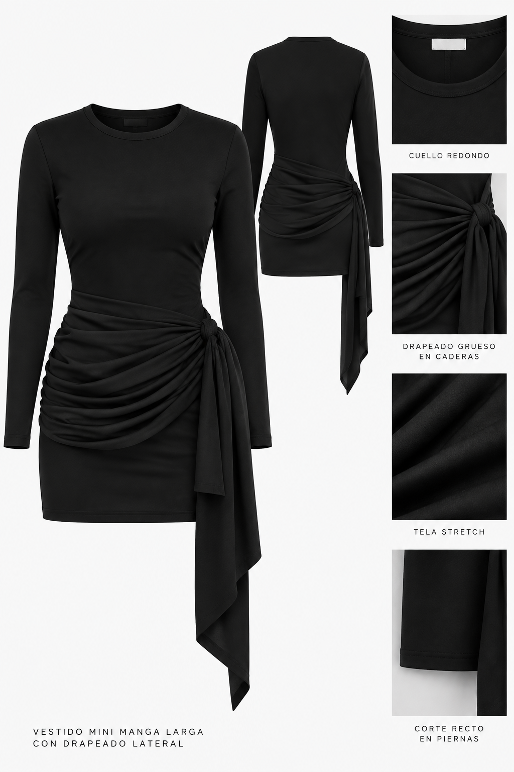 Vestido drapeado M/G