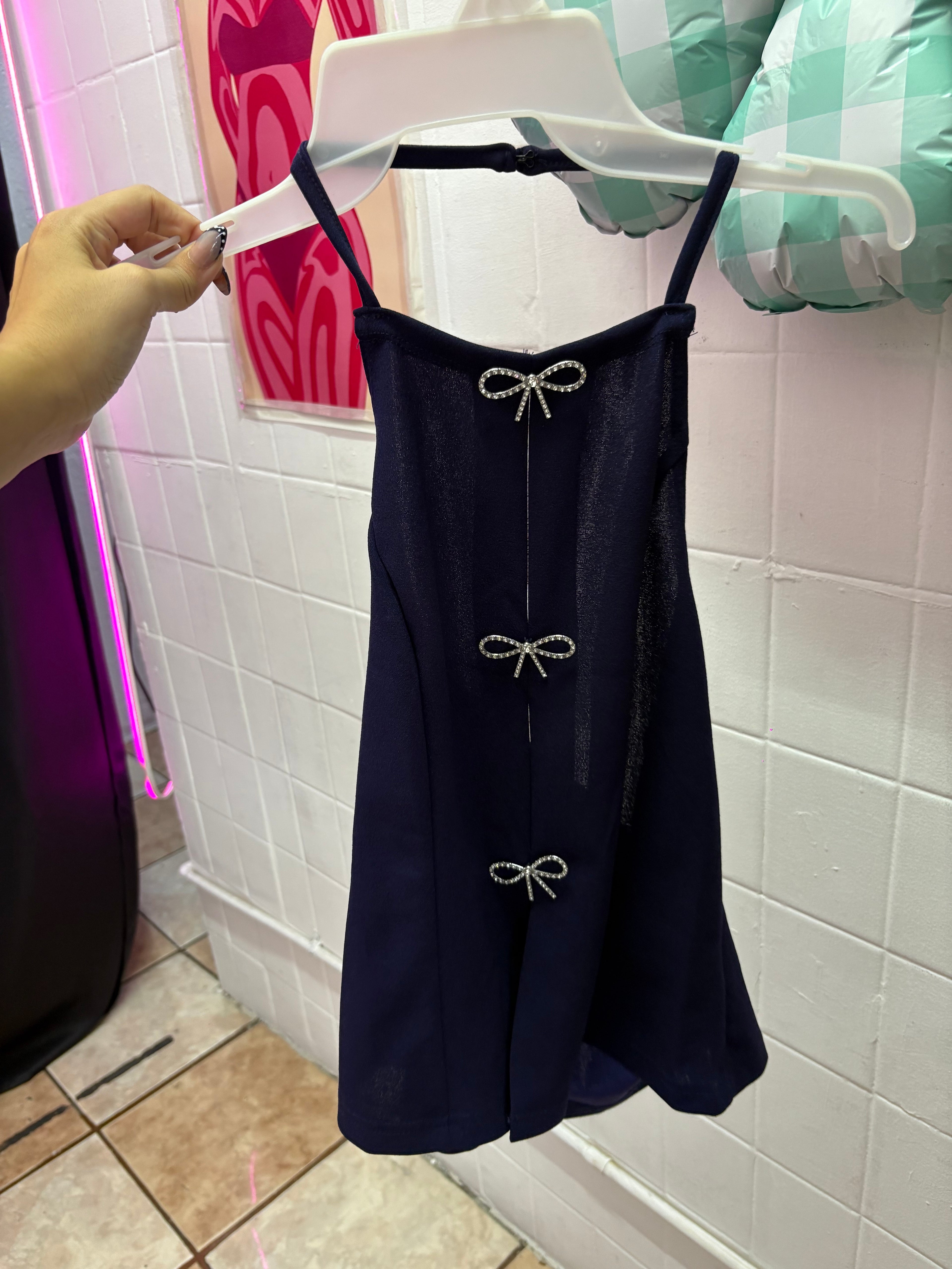 Blusa Halter moños cristales