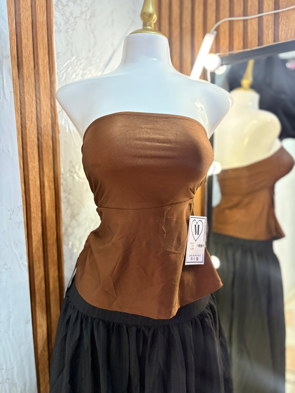 Top satinado Strapless