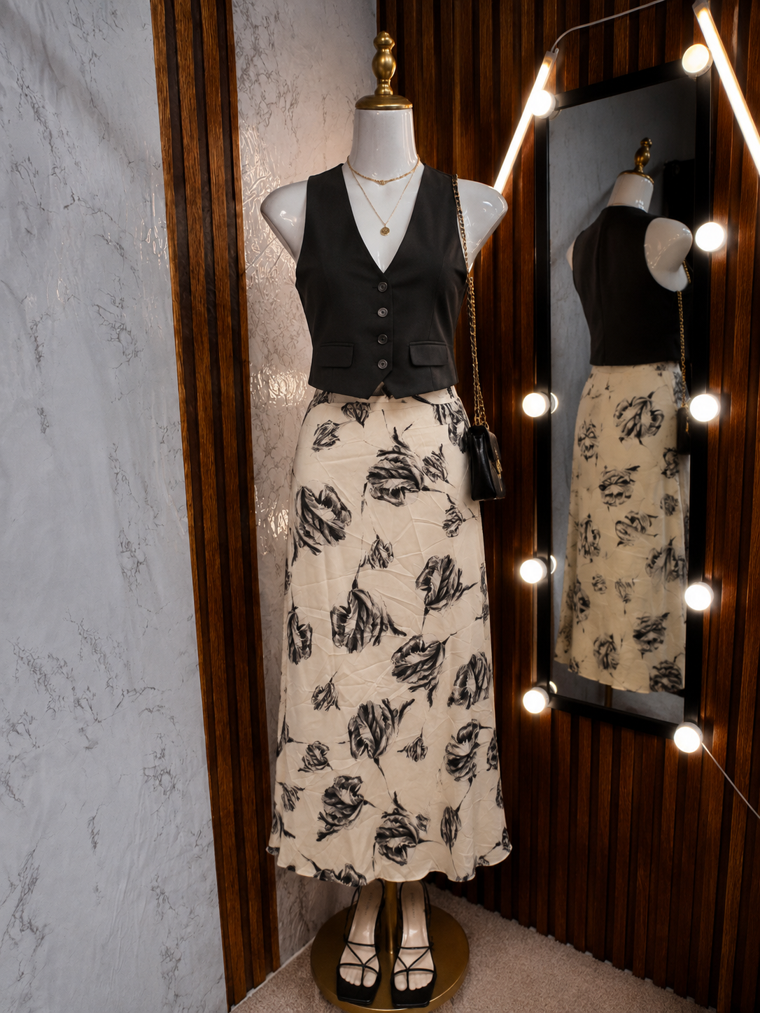 Falda midi  floral