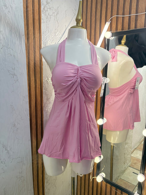 Blusa Halter plisada