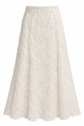 Falda midi bordada M