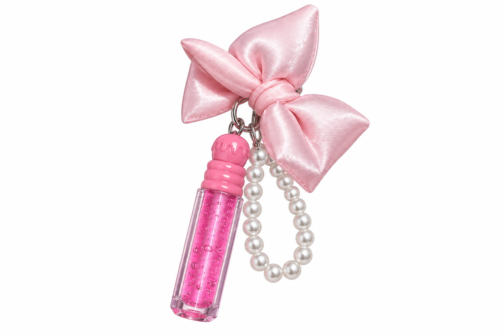 Llavero c/ charms Moño& gloss perlas